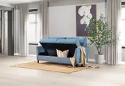 GRIFFIN Blue 3 Seat Sofa with Storage