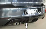 Rieger 88019 for VW Golf MK6 GTD/Convertible (09-12) Rear Diffuser Glossy Black