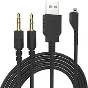 Replacement 3.5mm Arctis Headset Cord, Arctis 7 Audio Cable Wire Compatible with SteelSeries Arctis 5, Arctis 3, Arctis Pro Wireless, Arctis Pro Gaming Headsets to PC Laptop, 6FT