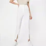 Nasty Gal Splitting Hairs Tailored White High Rise Pants Women's Size 8
