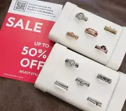 PANDORA JEWELRY - Silver & Rose Gold Rings - 50% OFF - SIZE 5 (50) - (Set of 10)