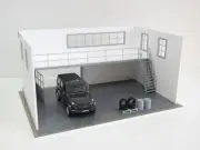 Two-floors car garage Diorama model kit 1:24 scale Auto models display 1/24