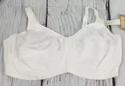 VTG VENUS Soft Full Cup Bra 44 DDD White Underwire Lace Inset Style 7110 Vintage