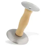 Beige Pelt Scraper Skinning Kit with Wooden Handle and Stainless Steel Blades
