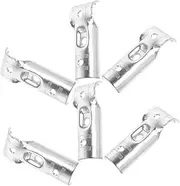 GANAZONO 6pcs Round Pipe Joint Garage Wall Racks Clamps Wire Mesh Hinges Handrail Rail Fittings Ends Over Door Hook Fence Parts Hand Rail Cabinet Hinge Hose Silver Carbon Steel