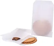 Quotidian White Flat Medium Wax Glassine Paper Bags 4" x 6" (10 x 15.2cm) Pack of 100 - Buffet Craft Supplies Business Favors Petals Seeds