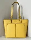 New Michael Kors Jet Set Travel Medium Double Pocket Tote Daisy Yellow