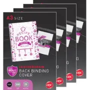 NEW 4 Packs GBC Ibico Binding Cover Leathergrain 300GSM A3 Black 25 Sheets BULK
