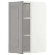 METOD wall cabinet with shelves, white/Bodbyn grey, 30x37x60 cm