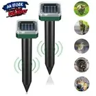 2PCS Garden Snake Repeller Multi Pulse Ultrasonic Solar Powered Pest Repellent