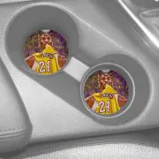 KOBE BRYANT LAKERS DESIGN1 CUSTOM SANDSTONE CAR COASTER SET LOT OF 2 - ABSORBS