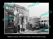 OLD POSTCARD SIZE PHOTO OF BALLARAT VIC THE EASTERN GARAGE SHELL PLUME c1939