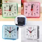 Battery Operated Quartz Alarm Clock Tick Small Bedside Clocks 4 Colours