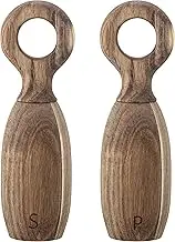 Bloomingville Brown Acacia Wood Salt & Pepper Mills,8 Inch (Set of 2)