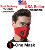 Activated Carbon Air Purifying Face Mask Cycling Reusable Filter Haze ValveMask