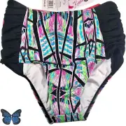 Junior S High waist Bikini Bottom Technicolor Dance Swim California Kisses MR2-7