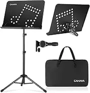 CAHAYA Portable Sheet Music Stand: 3 in 1 Dual-use Sheet Music Stand & Desktop Book Holder Bookstand Adjustable 31.4–55.9 in with Book Stand Support, Carrying Bag