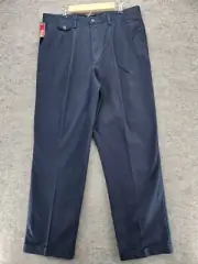Dockers Khaki Pants Mens 38x34 Pleated Cuffed Blue