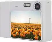 1080P Digital Camera for Photography, 48MP Vlog Selfie Camera with 2.4" Screen, Dual Lens Autofocus Point and Shoot Cameras for Beginner (White)