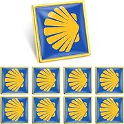 [YYDSPin] 6/12/50/100pcs pilgrim shell lapel pins Scallop Shell Jacobean Cross Santiago Camino Badge, Alloy, electroplating, no gemstone
