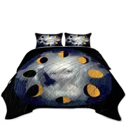 Night Sky Moon Phases Girl Coverlet