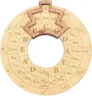Circle of Fifths Wheel-Wooden Melody Tool, 1PC Wooden Melody Chord Tool Round Wooden Melody Chord Tool Chord Wheel Tool Circle of Fifths Wheel Tool Wooden Melody Tool, Guitar Chord Wheel Tool