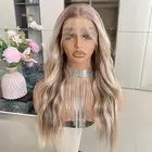 Brown Wig with Blonde Highlights Ombre Light Brown Root 13x4 Lace Front Wigs ...