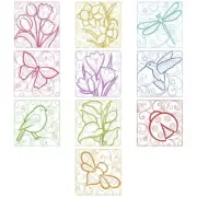 Simple Springtime Quilt Blocks 10 Embroidered Beautiful
