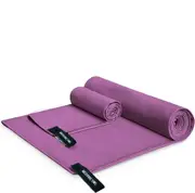 2 Pack Microfiber Towel for Camping Backpacking Gym Beach Swimming Yoga,Purple
