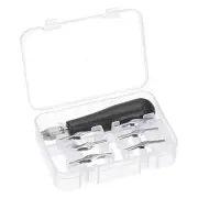 5 in 1 Linoleum Cutter, Rubber Stamp Craft Carving Tools with 6 Blades, Black