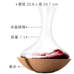 【VACU VIN】旋轉底座+平口醒酒瓶 1L(醒酒壺 分酒器)