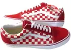 Vans Men's Old Skool Primary Checkerboard Racing Red White shoes Size 10 NIB