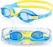 Portzon Wide View Swim Goggles, Unisex-Child Anti Fog Clear No Leaking Swimming Goggles