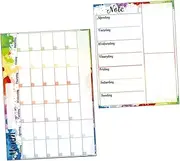 jojofuny 2pcs Magnetic Dry Erase Calendar Soft Whiteboard for Monthly Weekly Planning for Fridge Locker Reusable Menu Planner Organizer for Home Office and Kitchen