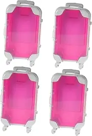 [TEHAUX] 4pcs Box Mini Storage Box Door Wall Door Plug Perfume Bottle Wish Bottle Artificial Lollipop Open Door Plug Mini Suitcase Bulk Travel Bag Suitcase Makeup Travel Case Rosy Abs