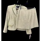Sag Harbor Womans Skirt Suit Size 14 Lime Green Tweed Blazer Career Professional