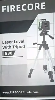 Firecore Laser Level with Tripod G30, 82Ft Green Self Leveling 360 Tripod Camera