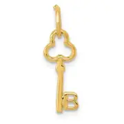 14k Key Letter B Initial Charm Bracelet Necklace