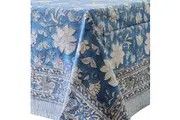 Rectangle Tablecloth Table Cover Flower Pattern Dining Table Cloth - Blue Bellflower