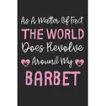 AS A MATTER OF FACT THE WORLD DOES REVOLVE AROUND MY BARBET: LINED JOURNAL, 120 PAGES, 6 X 9, BARBET DOG GIFT IDEA, BLACK MATTE FINISH (AS A MATTER OF