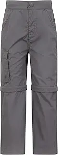 (Dark Grey, 11-12 Years) - Mountain Warehouse Active Kids Convertible Trousers -Lightweight Childrens Trousers, Fast Dry Trousers, Pockets, Easy Care Casual Bottoms - for Camping, Travelling