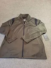 Mens AND1 Track Jacket LARGE Olive Green & Black Full Zip Basketball Shirt NEW