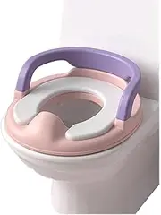 CTTPEG Potty Training Seat for Kids,Potty Training Seat for Boys Girls Kids Toddlers Toilet Training Seat Potty Seat for Baby with Detachable Soft Cushion Sturdy Handle and Backrest (Pink)