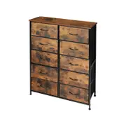 Levede 10 Chest of Drawers Timber Tallboy Dresser Brown