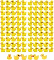 Mini Resin Ducks Decorations,125Pcs Cute Resin Ducks Miniature Colorful Tiny Duck,Accessories DIY Charms for Crafts Party Supplies Desk Room Home Decoration（Yellow）