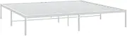 vidaXL Metal Bed Frame - Double Size, King White Steel Base with Center Legs, Bedstead Compatible with AU King Mattress (183x203 cm), Additional Underbed Storage Space