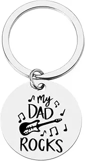 [yaozeio] Happy Father Day Gifts for Daddy Dad Birthday Gift from Daughter Son Best Dad Papa Ever Gifts for Rock Music Lover Dad Father Bday Gifts for New Bonus Dad My Dad Rocks Key Chians