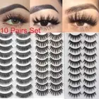 Handmade Full Strips Fluffy False Eyelashes 3D Mink Hair Wispy Natural Long