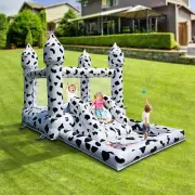 Inflatable PVC Bounce House with Slide and Ball Pit and Air Blower (Cow Themed)