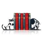Cute Cat Metal Bookends Cat Book Ends for Shelves Bookshelf Decorative Object...